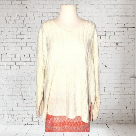 Vintage Carolyn Taylor for By Design Tunic V-Neck Sweater - Picture 1 of 4